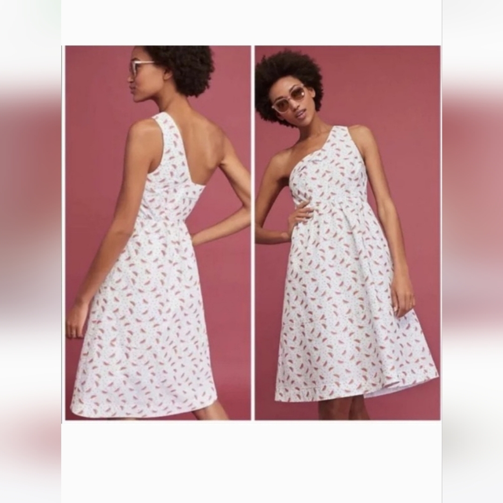 $158 Anthropologie Watermelon HD in Paris HD Dress, with Pockets